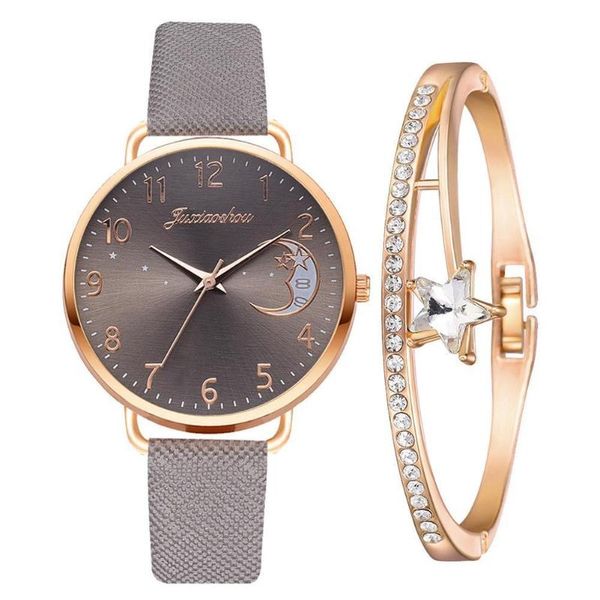 

wristwatches watch bracelet suit womens moon star wristwatch diamond valentine's day watches relogio quartz present d9b9, Slivery;brown