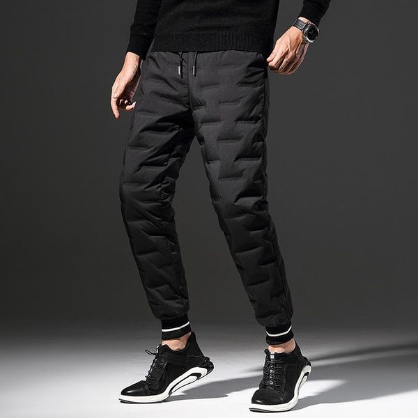 

beam foot down pants winter 2021 outside a man wear outdoor thickening warm northeast youth men's trousers, Black