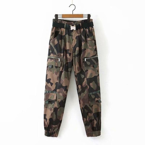 

women's pants & capris woah xq8-65-9153 european and american fashion camouflage pocket overalls, Black;white