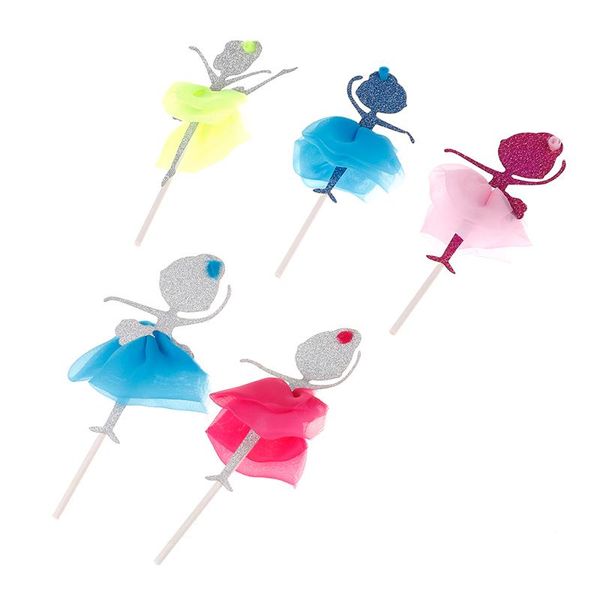 

other festive & party supplies 2pcs/pack cake ers cupcake er gold glitter dancing girl ballerina picks wedding decoration