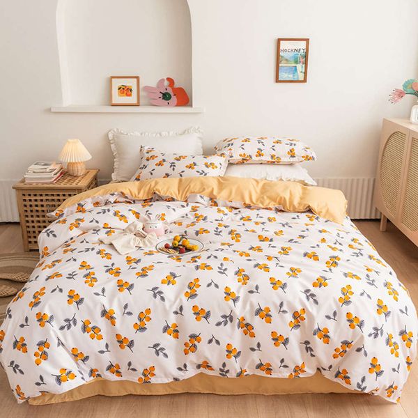 

bed linings matted aloe cotton 4-piece bedding small fresh student single quilt set dormitory 3-piece set