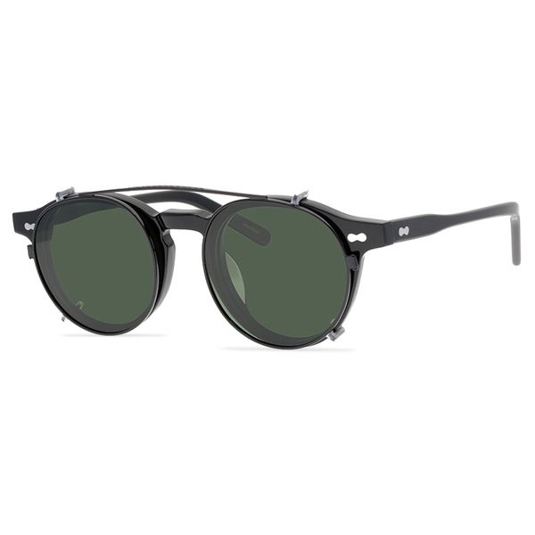 Brand clip-on óculos de sol homens mulheres polarizado cinza escuro lentes verde lentes óculos óculos de óculos quadros óptico clipe de óculos no eyewear com caixa