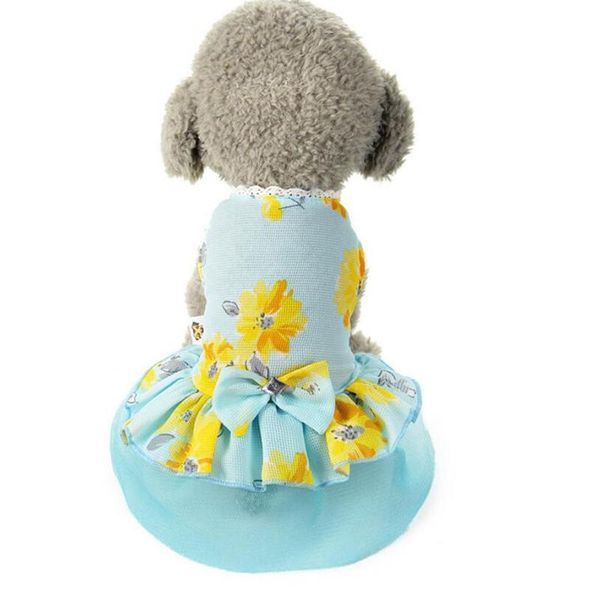 

dog apparel pet beach skirt spring and summer thin clothes casual printing dress