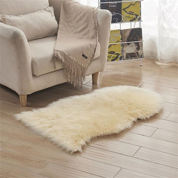 

carpets juneiour soft artificial sheepskin rug carpet chair cover wool warm hairy skin fur area rugs for living room