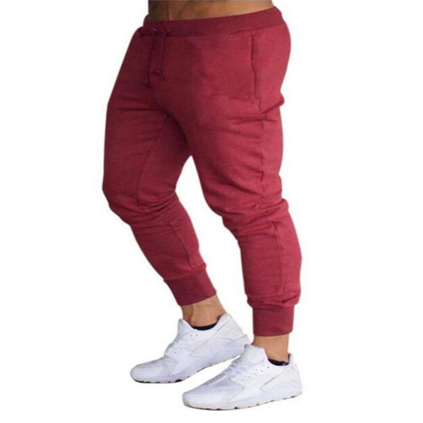 

jogging pants men sport sweatpants running gym joggers cotton trackpants slim fit 2021 men's, Black