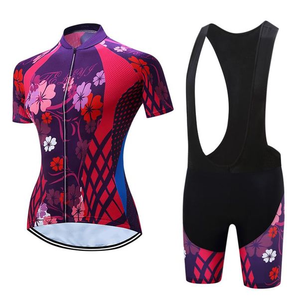 

racing sets women 2021 bicycle retro cycling jersey set bike short uniform dress suit triathlon clothes jumpsuit clothing kit maillot outfit, Black;blue
