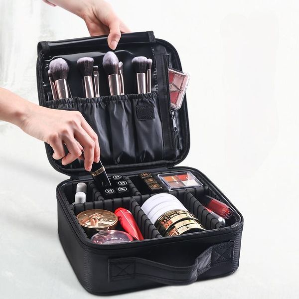 

women's 2021 european and american fashion solid color cosmetic storage box hand-carrying case bags & cases