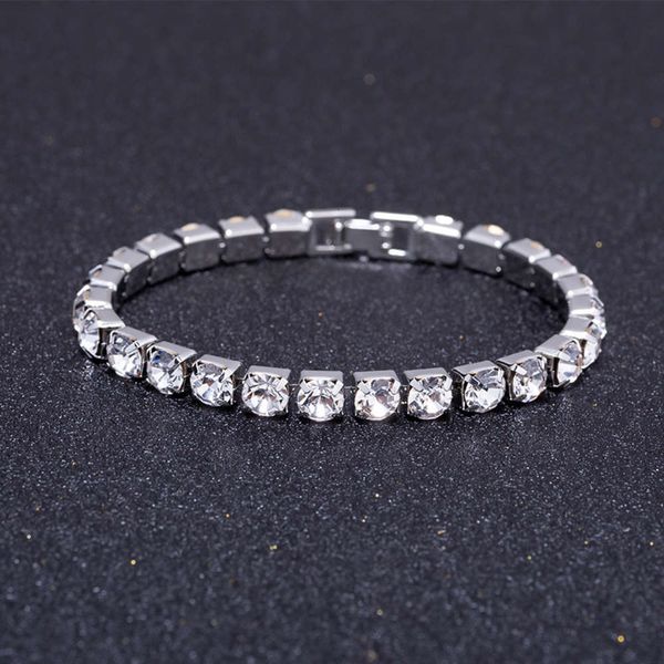 

hand catenary korean crystal fashion jewelry women's single drainage diamond bracelet dress shining accessories, Black