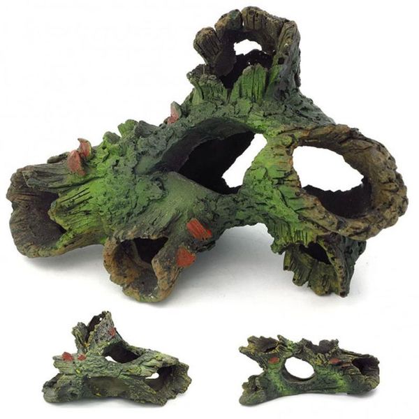 

decorations medium size aquarium resin wooden simulation cave model fish tank landscaping ornaments wood spare parts
