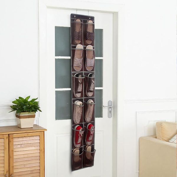 

pockets pvc shoes hanging bag transparent behind door practical storage tidy organizer home space saving bags boxes & bins