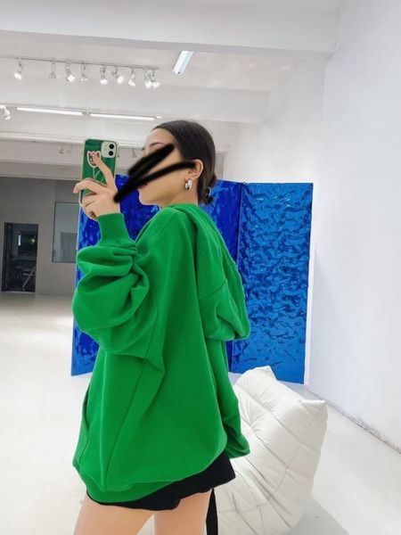 

luxury brand hoodie family b color matching design juezi new contrast stitching zipper cardigan in autumn winter 21 for men women, Black