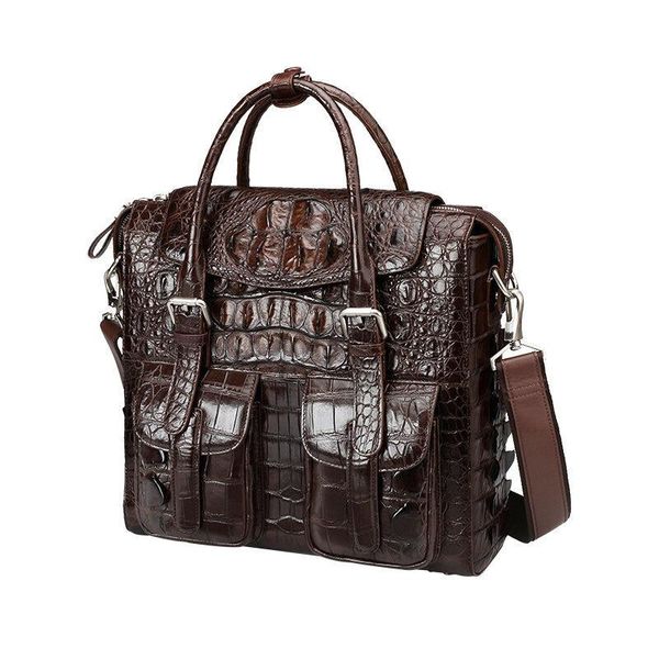 

briefcases men's messenger bag genuine crocodile leather men lapshoulder business luxury briefcase computer high handbag