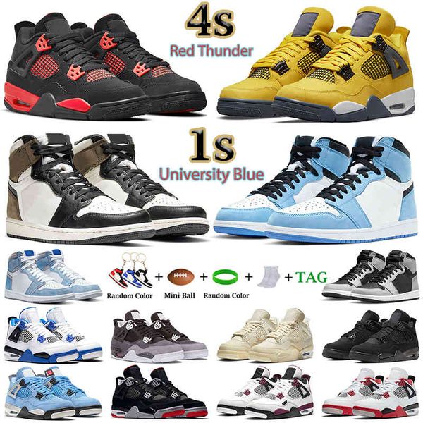 

4s men women basketball shoes 1s light smoke grey rust pink chicago shattered backboard unc patent court purple bred cool grey thunder