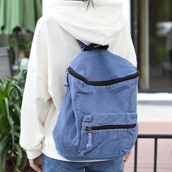 

backpack women men and denim canvas backpacks large school bags for teenager boys girls travel lapbackbag color