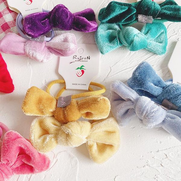 

hair accessories kids bowknot scrunchies bows for girls baby ties elastic tie rope band with, Slivery;white