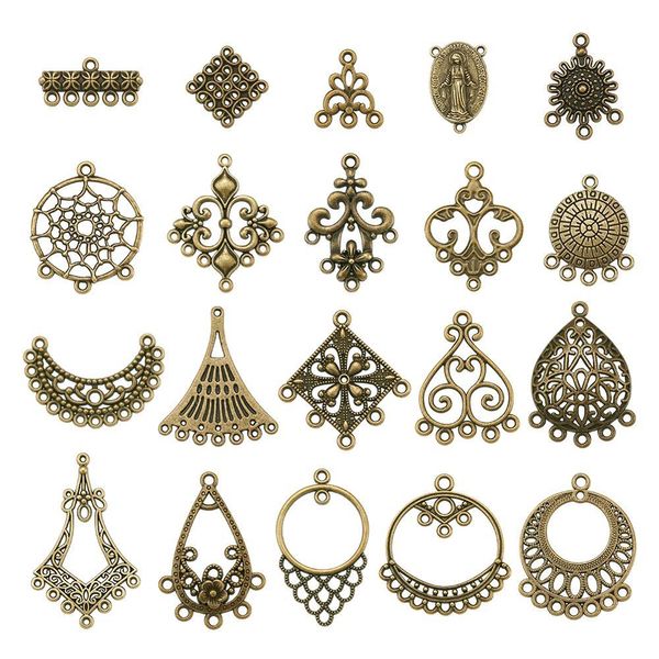 Tibetan Antique Bronze / Prata Cor Liga Candelabro Componentes Links Charme Para Brincos Dangle Colar de Jóias Fazendo