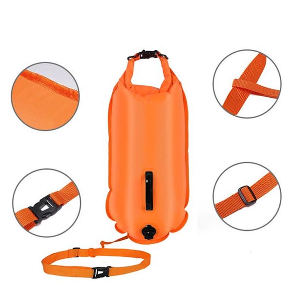 

inflatable open pvc swimming buoy tow float dry bag air with waist belt for water sport safety life vest &