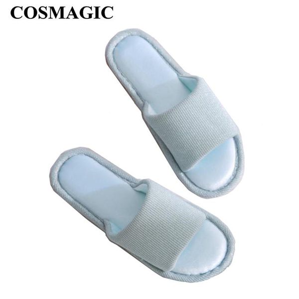 

slippers cosmagic 2021 women indoor home slipper lightweight solid memory foam house floor open toe slip on, Black