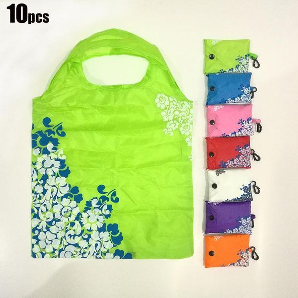 

gift wrap 10pcs high-quality oxford fabric foldable shopping bag portable eco-friendly grocery bags daily reusable tote1