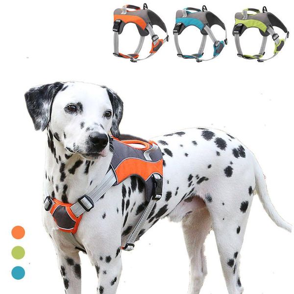 

pet dog harness adjustable nylon no pull vest collar accessories for small medium double reinforcement 5 colors collars & leashes