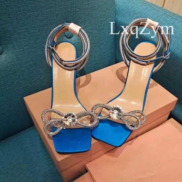 

dress shoes summer crystal bow tie decor wedding women rhinestone high heels sandals open toe buckle stilettos woman pumps, Black