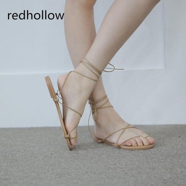 

summer women sandals lace up flats fashion shoes for casual rome style sandalias gladiator femme cross tied, Black