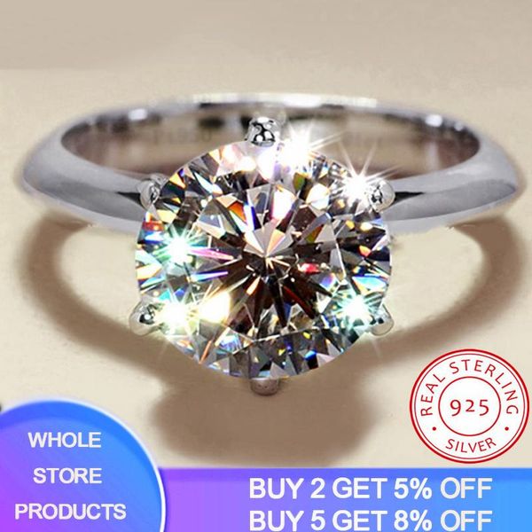 

cluster rings yanhui with certificate sterling silver 925 for women 1.5 zirconia diamond wedding engagement band bridal jewelry, Golden;silver