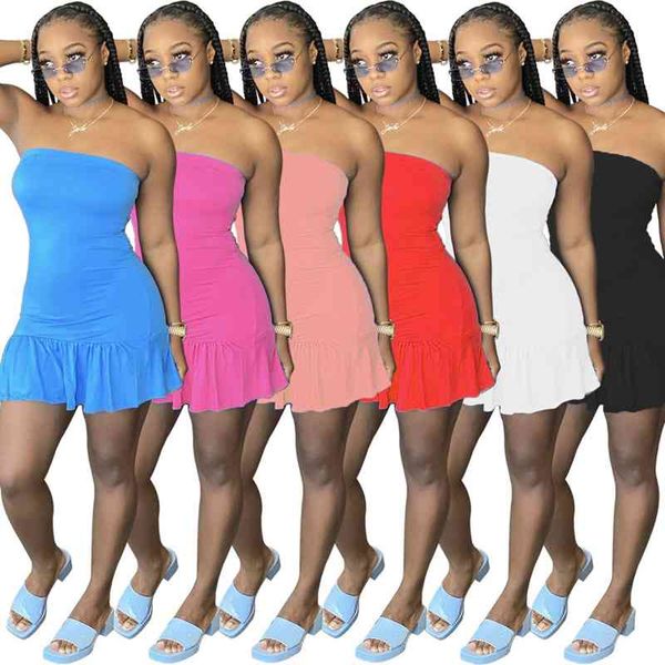 

zkyzwx strapless bodycon dress summer clothes for women birthday outfits night party clubwear backless ladies mini dresses x0521, Black;gray