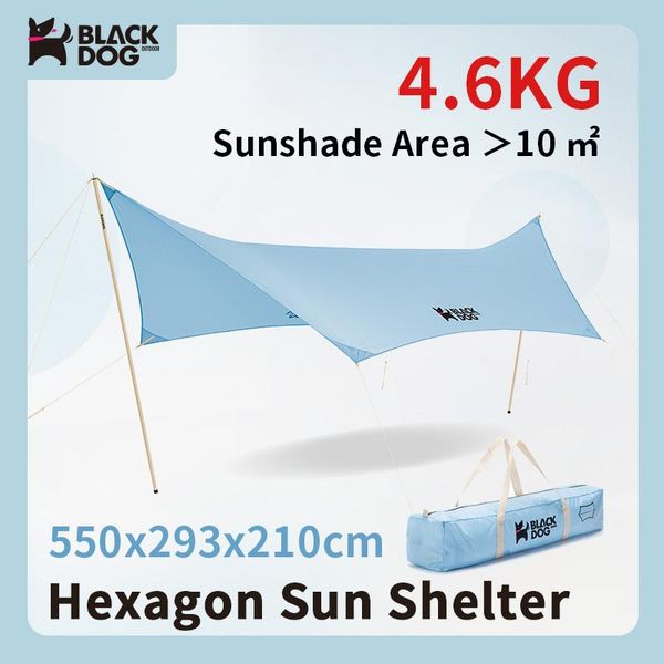 

tents and shelters naturehike-blackdog camping hexagonal sun shelter 5-8 persons 210d oxford rainproof upf50+ sunshade 210cm tent rod 2color