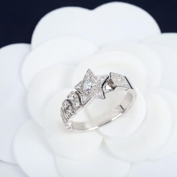 

cluster rings 2021 star crystal diamond ring wedding gifts for women luxury fine jewelry designer trend bijoux, Golden;silver