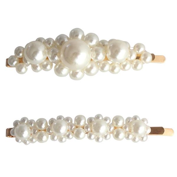 

hair clips & barrettes 2021 japanese and korean style girl imitation pearls fashion personality hairpin, Golden;silver