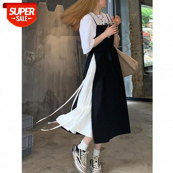 

net celebrities are the same [power on march 26 at 14:00] fake two pieces of splicing sling dress can be issued behalf #de8h, White;black