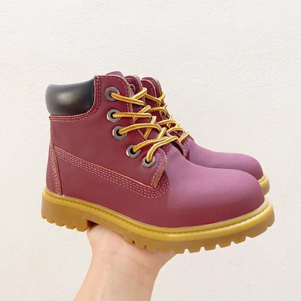 

2021 infants toddler boots for girls boys yellow ankle winter boot designer sports children kids sneakers shoes size eur 26-352584, Black