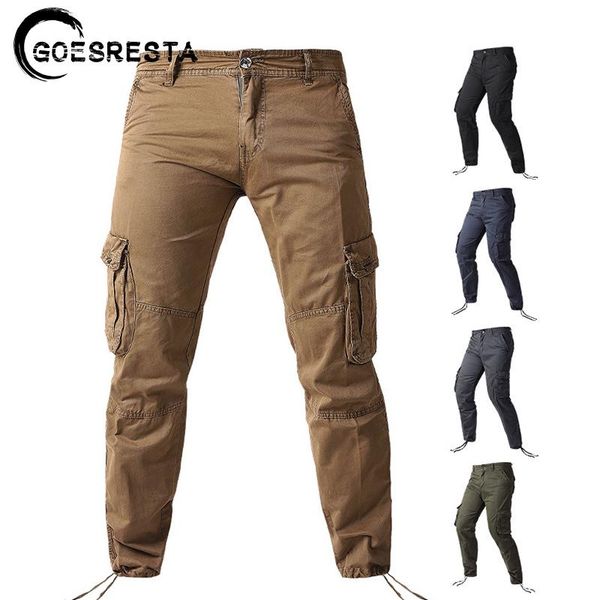

men's pants casual men 2021 solid color military tactics trousers brand comfortable fashion cotton cargo, Black