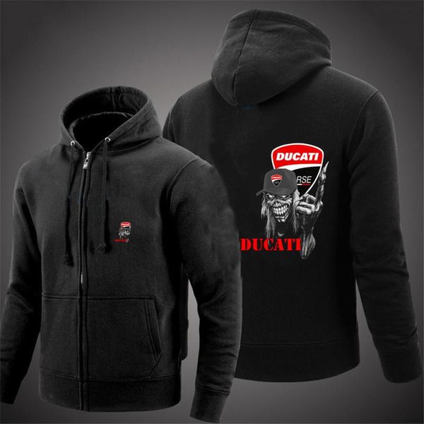 

men's hoodies & sweatshirts 2021 spring and autumn jacket hoodie ducati logo fashion novel trend casual all-match lace, Black