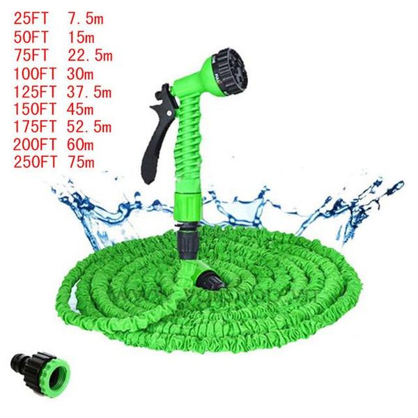 

watering equipments 25-200ft expandable magic flexible garden water hose for car pipe plastic hoses set to with spray gun