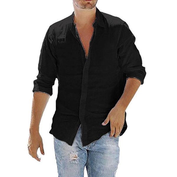 

boutique fashion shirt 2021 men's solid color loose long sleeve, White;black
