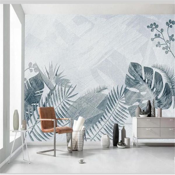 

wallpapers milofi custom large mural wallpaper hand-painted branches and leaves decorative painting background wall