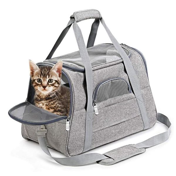 

cat carriers,crates & houses soft pet carriers portable breathable foldable bag dog carrier bags outgoing travel pets handbag with locking s