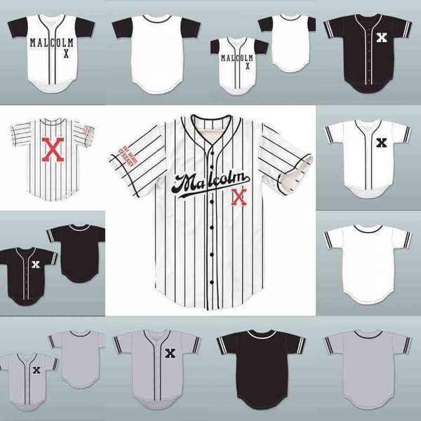

malcolm x baseball jerseys blm baseball jerseys white grey black custom fashion
