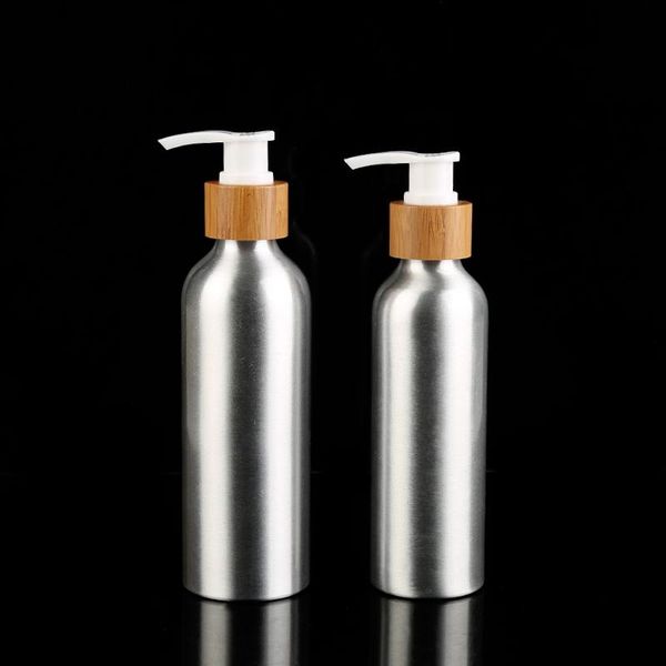 

storage bottles & jars cosmetic package 24/410 30ml 50ml 100ml 120ml 150ml 250ml luxury perfume aluminum bottle with bamboo spray/pump lotio