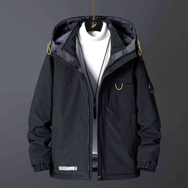 

2021 winter et fashion casual men's coat white duck down, Black
