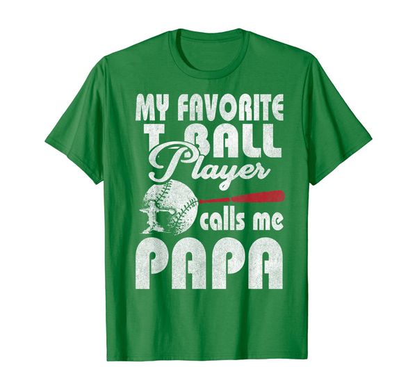 

mens my favorite t-ball player calls me papa shirt, White;black