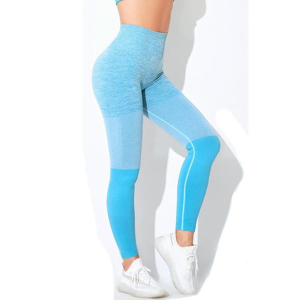 

women's leggings seamless women high waist thin fitness push up stitching pattern stretch slim gym, Black
