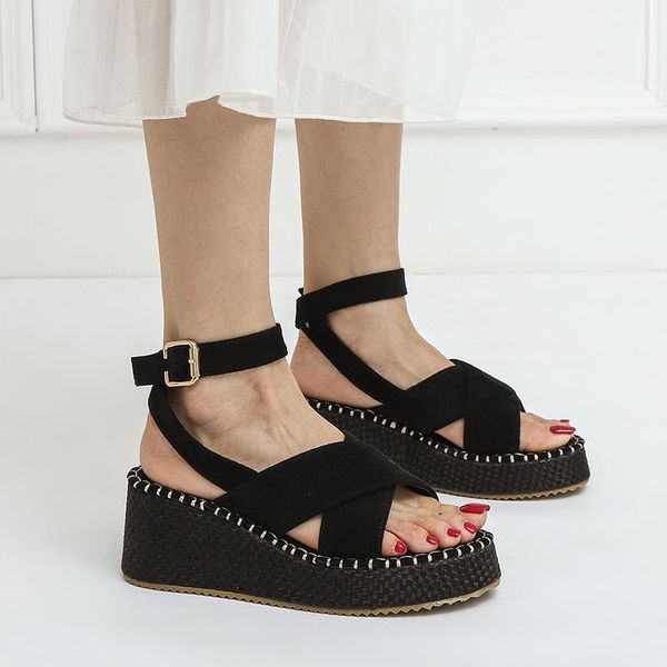 

dress shoes summer 2021 fashion casual sandals increase platform, Black