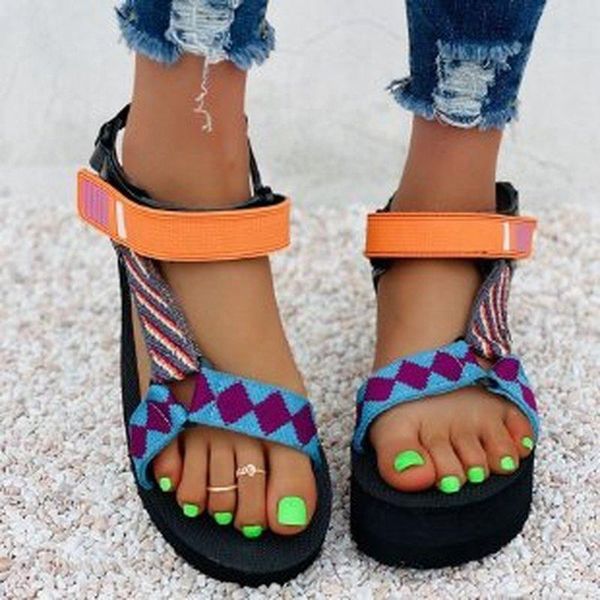 

sandals yshunij 2021 summer platform shoes open-toed muffin bottoms for women by3800, Black