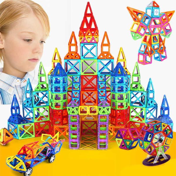 252 pcs Mini Magnetic Designer Conjunto de Construção Modelo de construção de brinquedo plástico blocos magnéticos brinquedos educativos para crianças presentes q0723