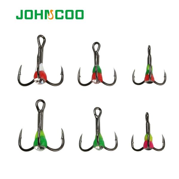 

6pcs/set winter ice fishing three-jaw hook 6# 8# 10# hooks high carbon steel accessories