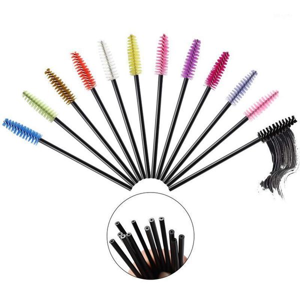 

pcs disposable hollow rod mascara brush eyebrow eye lash black wand brushes eyelash extension women makeup tools1