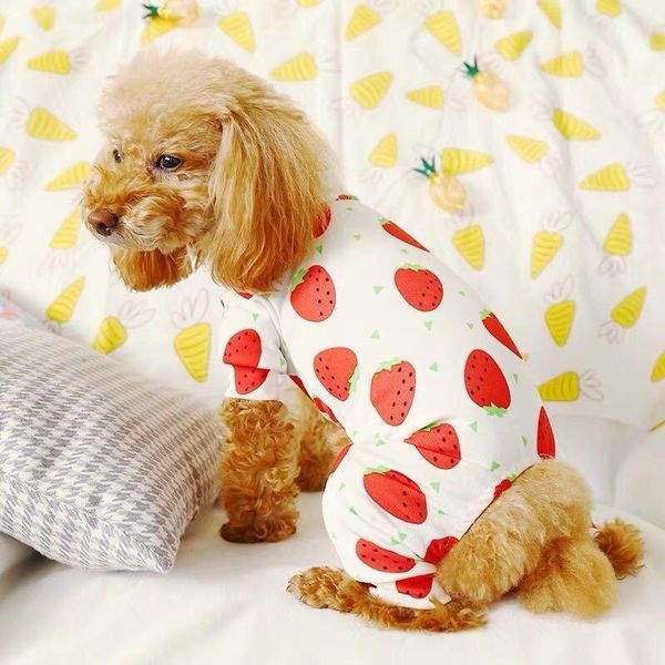 

dog apparel cute leisure wear breathable clothes puppy jumpsuit indoor pet sleepwear small romper for teddy bichon chihuahua